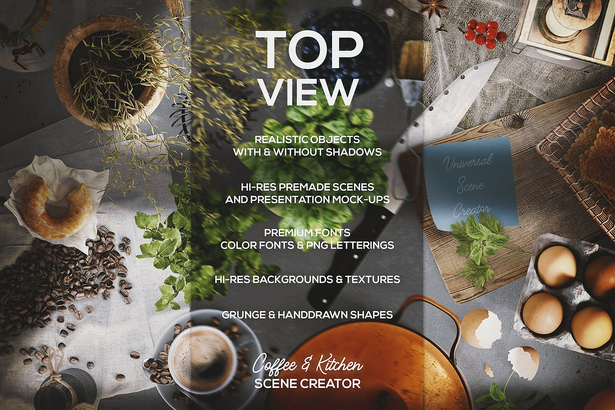 Coffee Scene Creator - Top View, a Background Graphic by TVartworks (Photo 2 of 17)