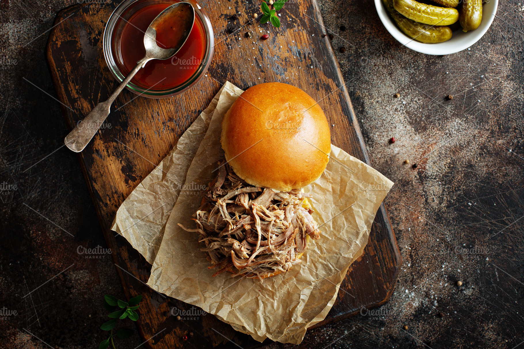 Pulled pork sandwich, a Food & Drink Photo by farwasser
