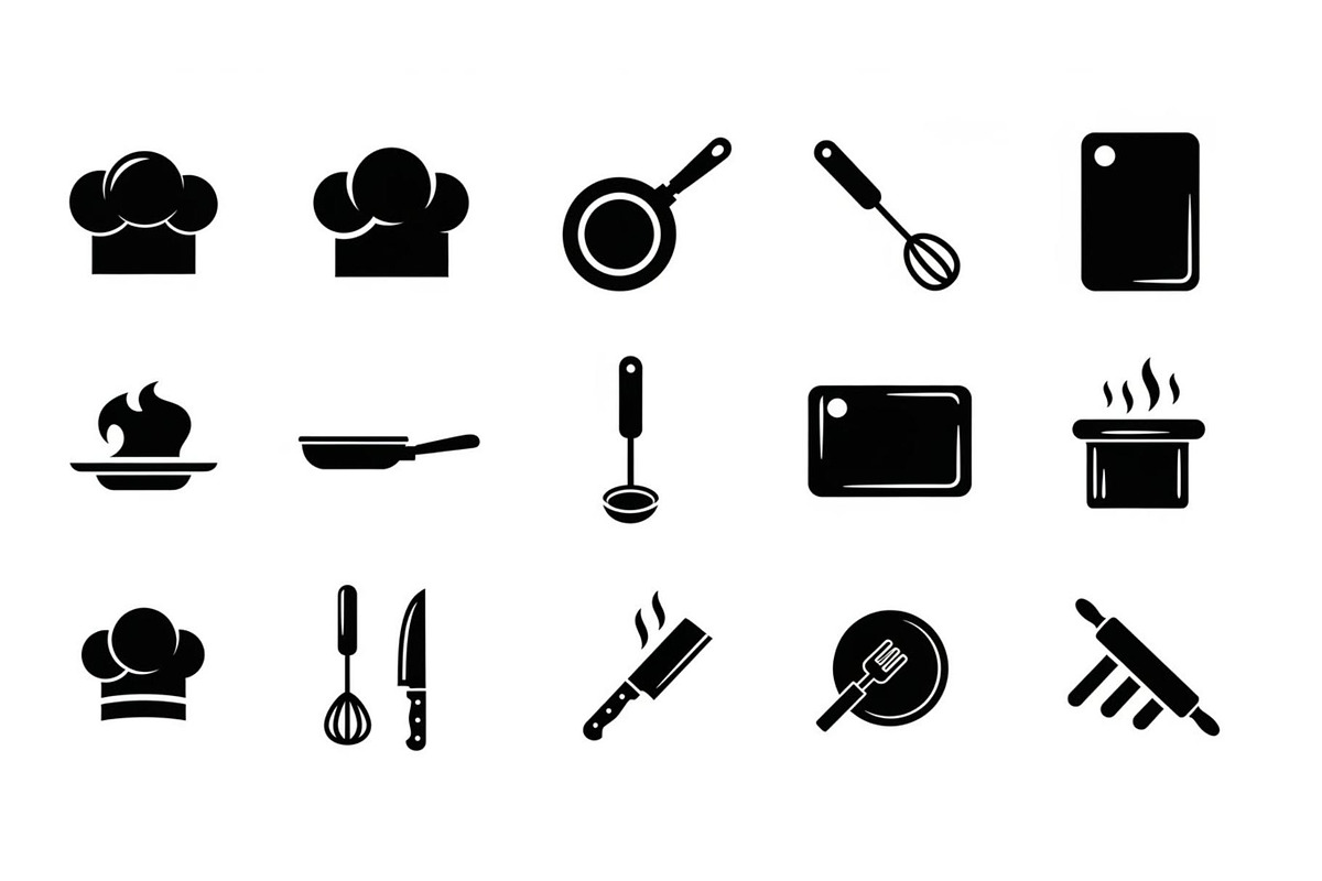 Kitchen Cooking Icon Vector Bundle, an Illustration by jahid234 (Photo 15 of 51)