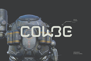 Cowbe Tech Font, a Font by baqoos