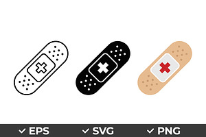 Medical Bandage Vector Icon Set, an Object Graphic by Artonix