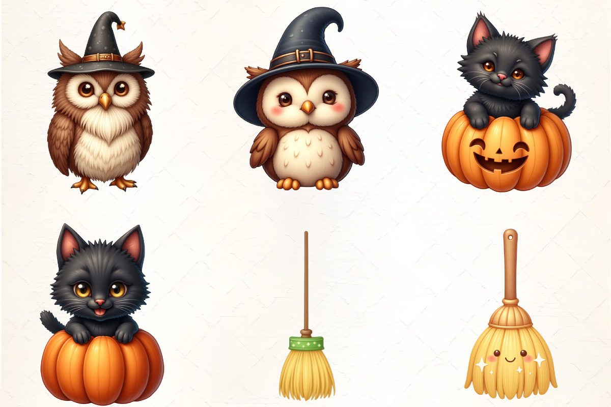 Cute Halloween Clipart, an Illustration by CrexoraLab (Photo 2 of 5)