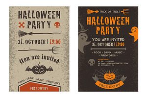 Halloween party invitation card.
