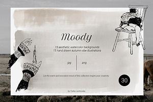 MOODY watercolor neutral backgrounds, a Texture Illustration by Yuliia Lashevska