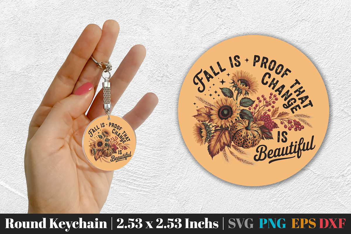 Fall Round Keychain SVG PNG Bundle, an Illustration by Actual Pixel (Photo 20 of 20)