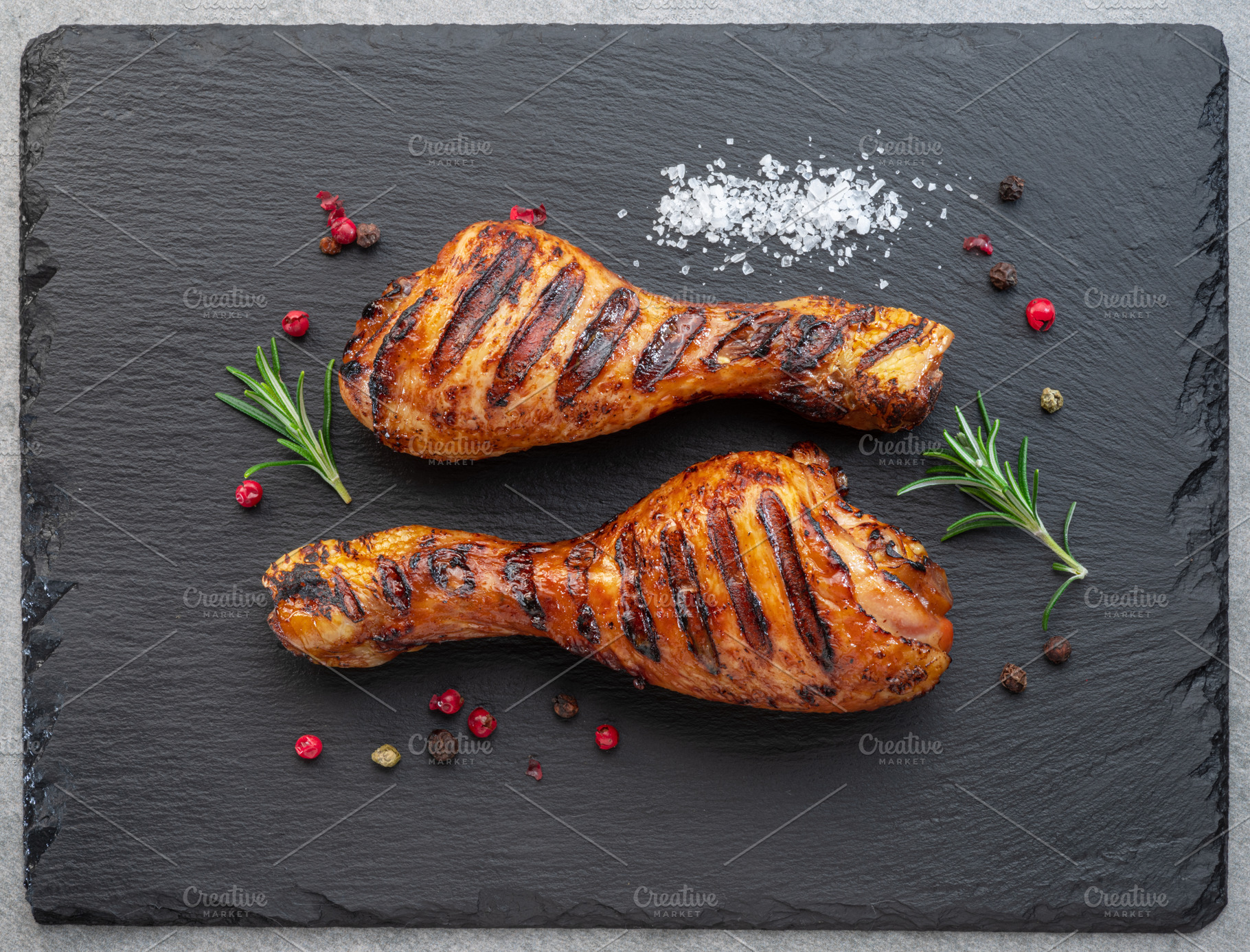 Grilled delicious chicken legs, a Food & Drink Photo by Volff