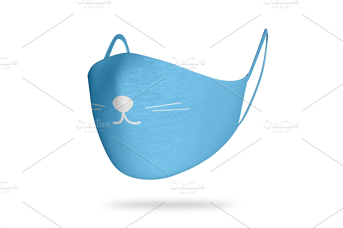 Face mask realistic mockup, a Mask Mockup by Radmila (Photo 2 of 6)