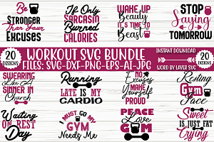 Workout Svg Bundle, an Object Graphic by CrexoraLab