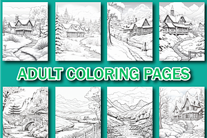 Peaceful Landscape Coloring Book