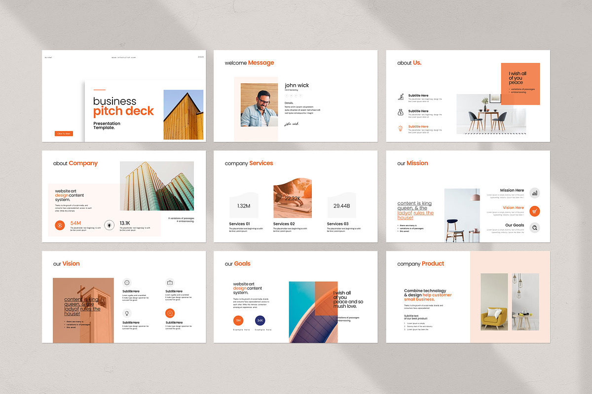 Business Pitch Deck Template, a Presentation Template by evgenystudio