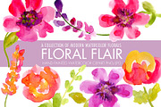 Modern Floral Watercolor Flowers, an Illustration by Sandra Jones Art (Thumbnail 1 of 4)