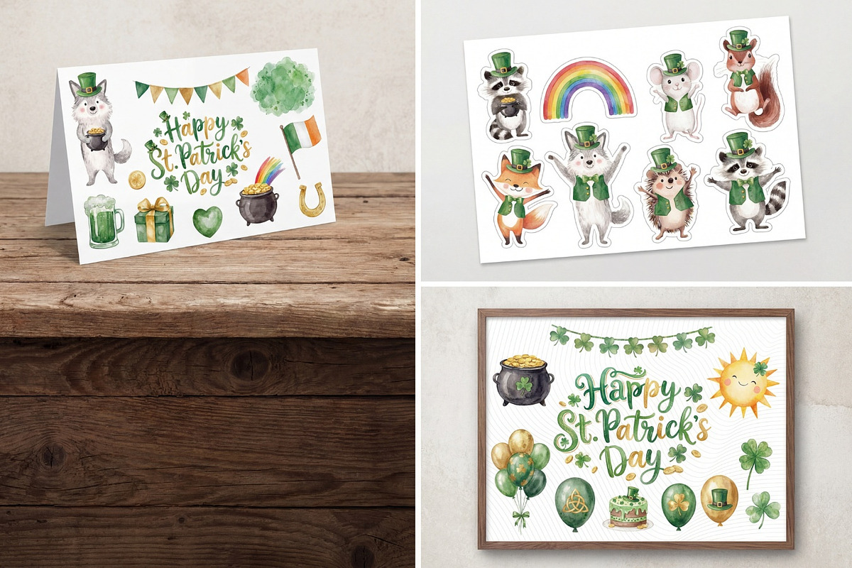 Cute St. Patrick’s Day Animals, an Animal Illustration by PassionPNGcreation (Photo 6 of 7)