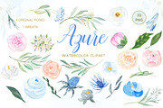 Azure Blue, Peach & Rose clipart, an Illustration by LABFcreations (Thumbnail 3 of 4)