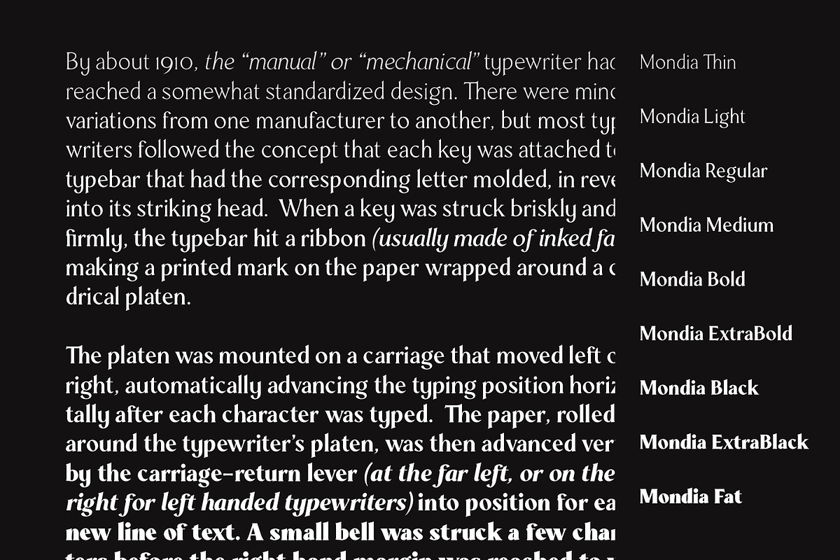 Mondia - 18 Fonts, a Serif Font by Nasir Udin (Photo 11 of 15)