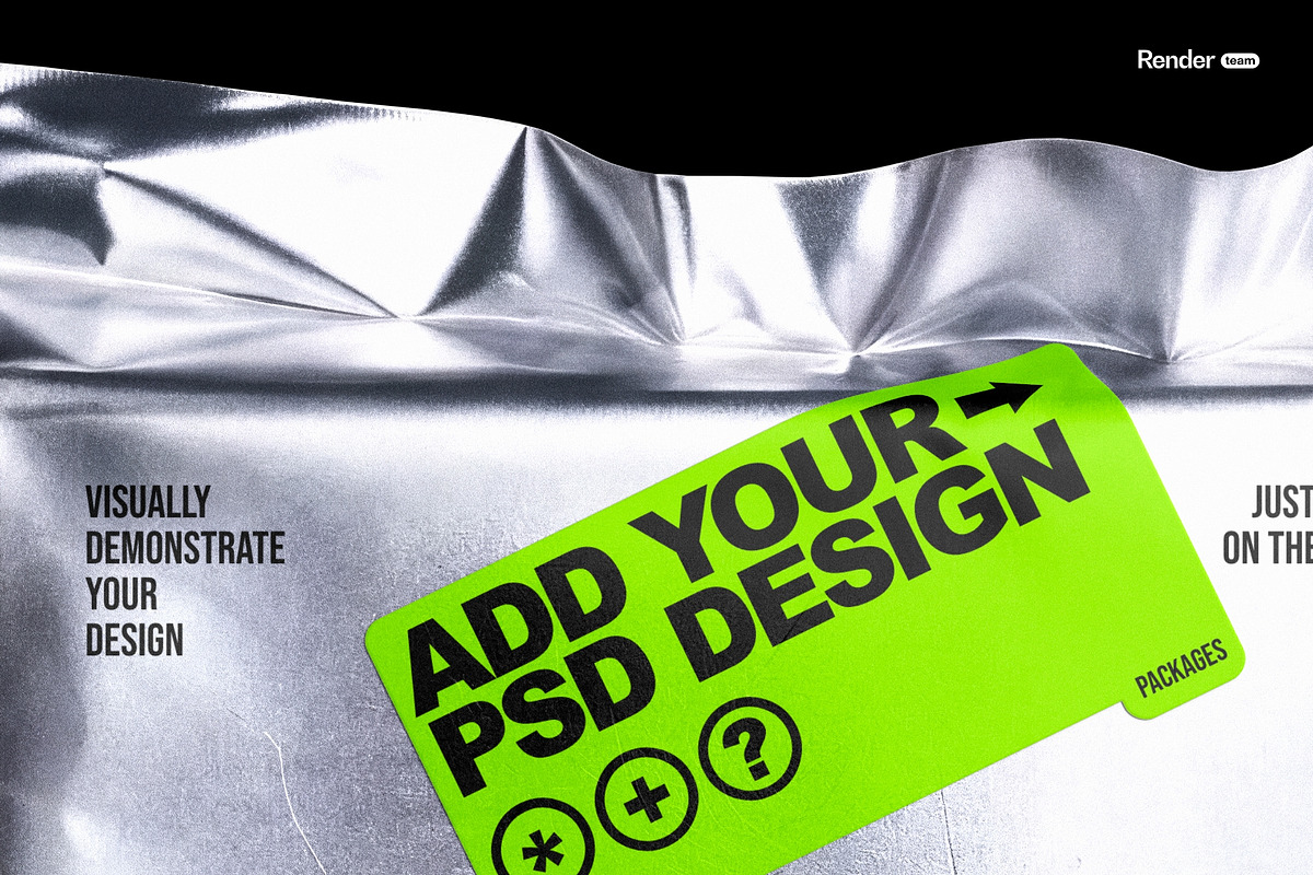 Metallic Foil Bag Mockup Set, a Packaging Mockup by Renderteam (Photo 14 of 22)