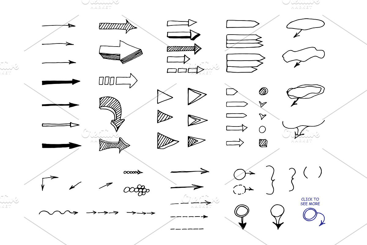 102 Hand drawn arrows., an Object Graphic by Olgaart (Photo 2 of 5)