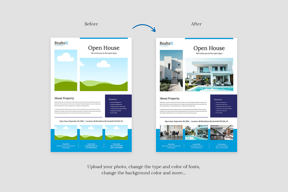Realtex Estate Agency Flyer Canva, a Flyer Template by artbart (Photo 9 of 9)