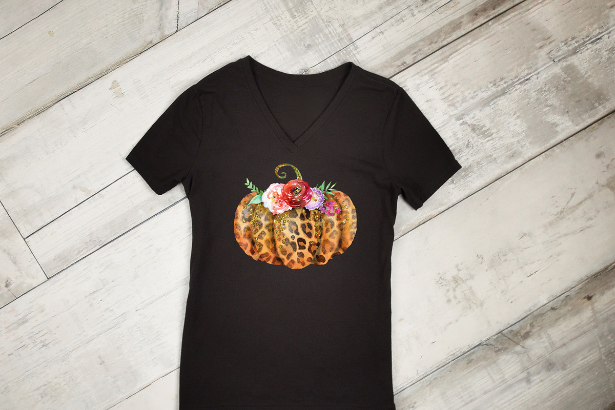 Pumpkin clipart set. Gold,Leopard, an Illustration by EphrazyGraphics (Photo 2 of 7)