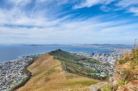 Aerial panorama photo of Cape Town, a Photo by Peopleimages.com