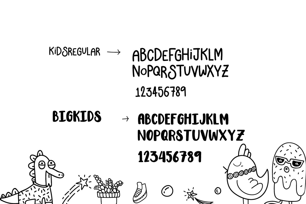 Hand Doodle and Kids Fonts preview 2