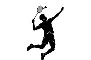 60 Badminton Player Smash Silhouette, a Person Illustration by Amazin_art (Thumbnail 37 of 37)