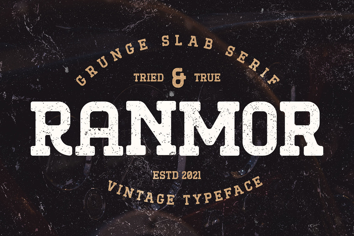 Ranmor - Vintage Slab, a Slab Serif Font by Arterfak Project (Photo 1 of 13)