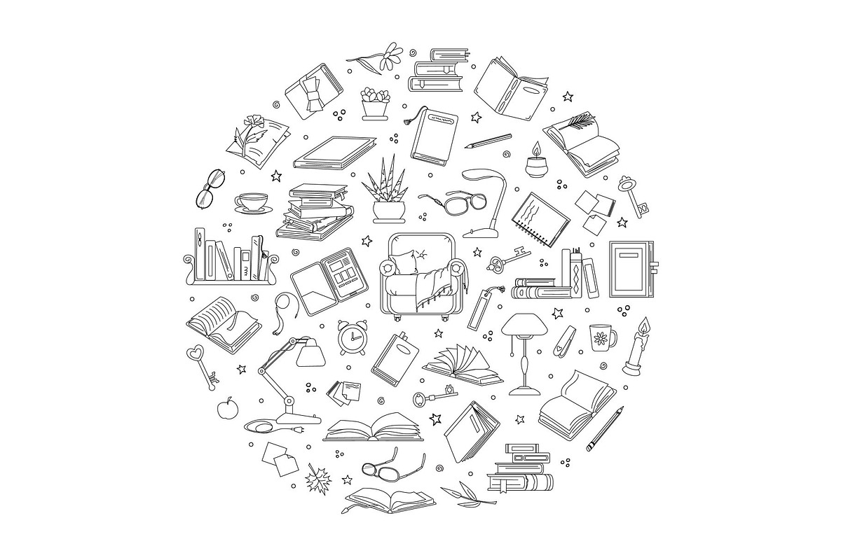 Books & Reading - Elements, Stickers, an Object Illustration by Verachana Dreams (Photo 9 of 11)