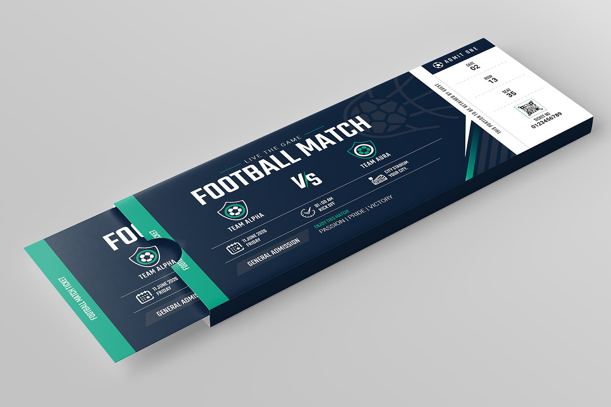 Football Match Event Ticket Template, a Stationery Template by Spark_Creative (Photo 5 of 6)