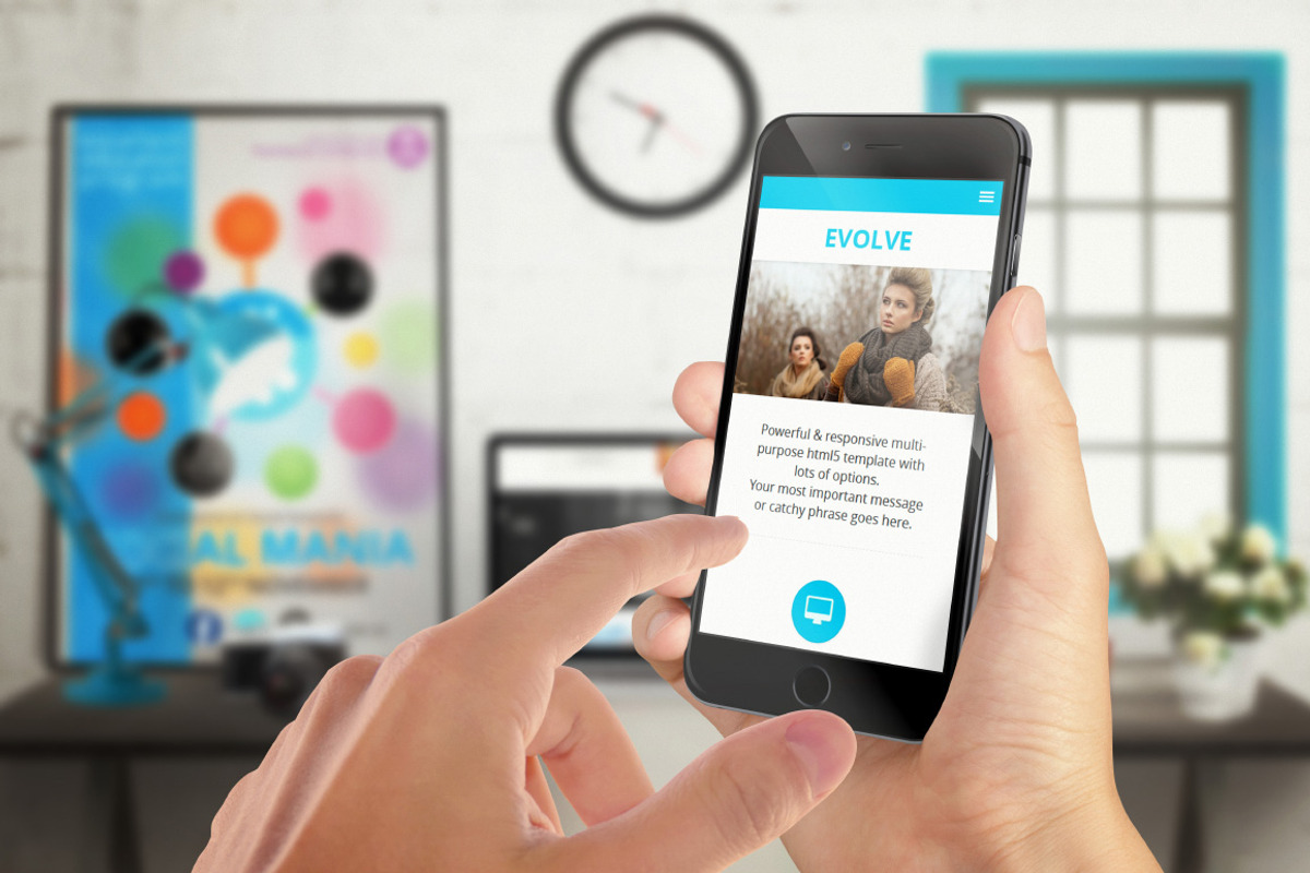 iPhone 6S Plus Office Mockup, an iPhone Mockup by RSplaneta (Photo 2 of 6)
