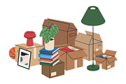 Moving boxes vector set, an Object Illustration by Torontotokio (Thumbnail 3 of 6)