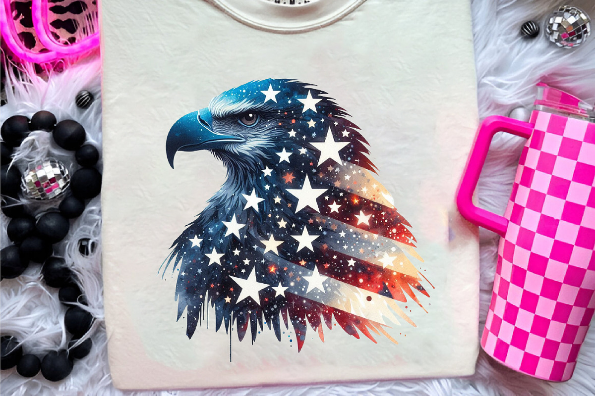 Watercolor American Flag Clipart, an Illustration by CreationArt (Photo 5 of 9)