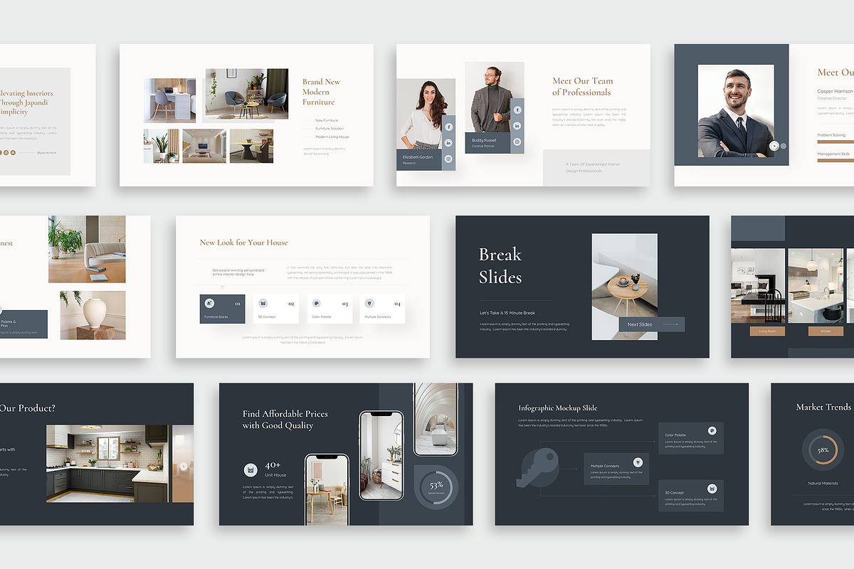 Interior Design Google Slides, a Presentation Template by New Coral Design (Photo 3 of 6)