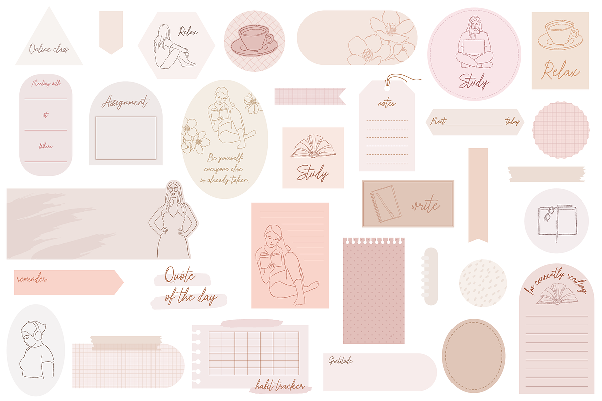 Aesthetic Feminine Digital Stickers, an Illustration by Digitaliya (Photo 6 of 7)