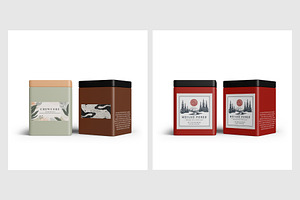 Set Of 2 Tea Boxes Editable Mockup