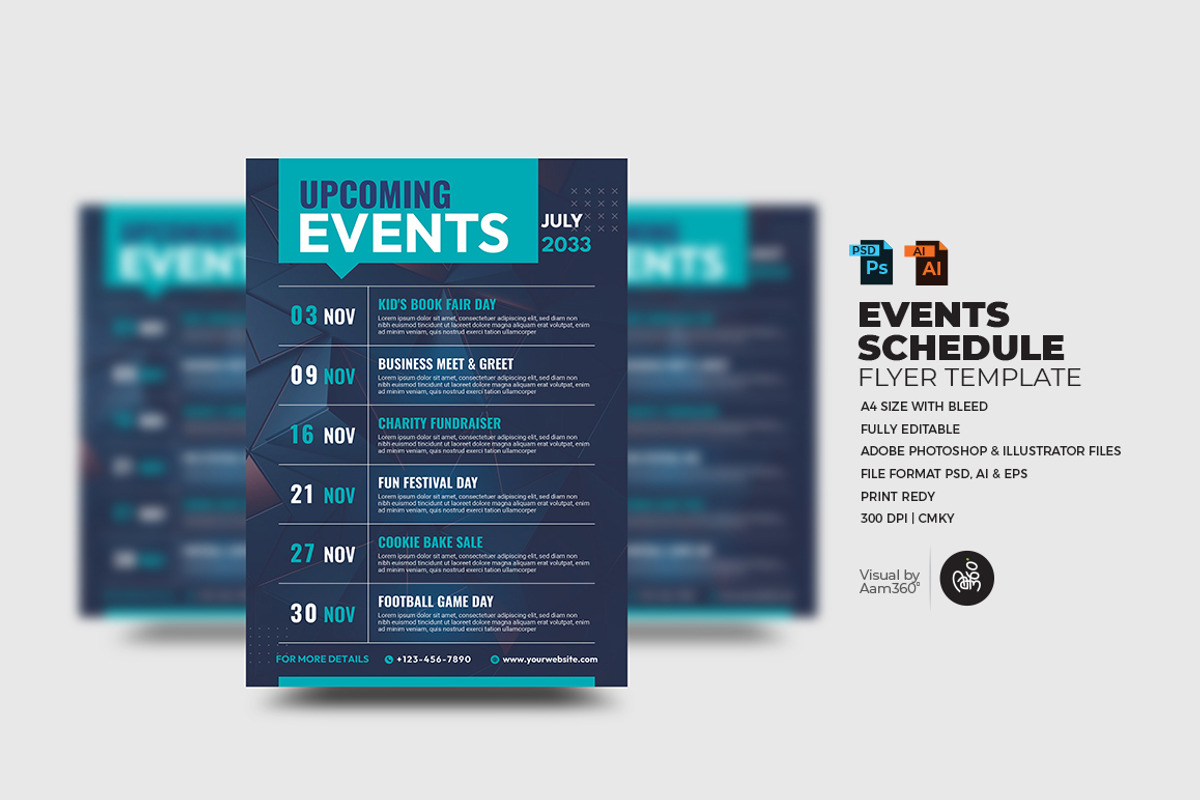 Events Schedule Flyer Template, a Flyer Template by Aam360 (Photo 1 of 3)