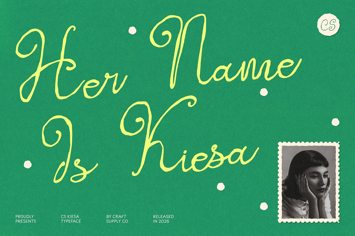 CS Kiesa, a Script Font by Craft Supply Co. (Photo 1 of 8)