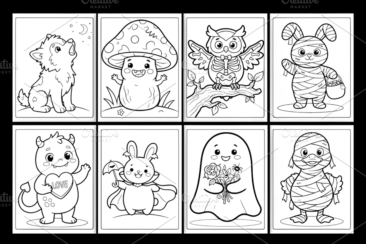 Creepy Cute Bold & Easy Coloring, a Seasonal Illustration by Design Station (Photo 3 of 3)