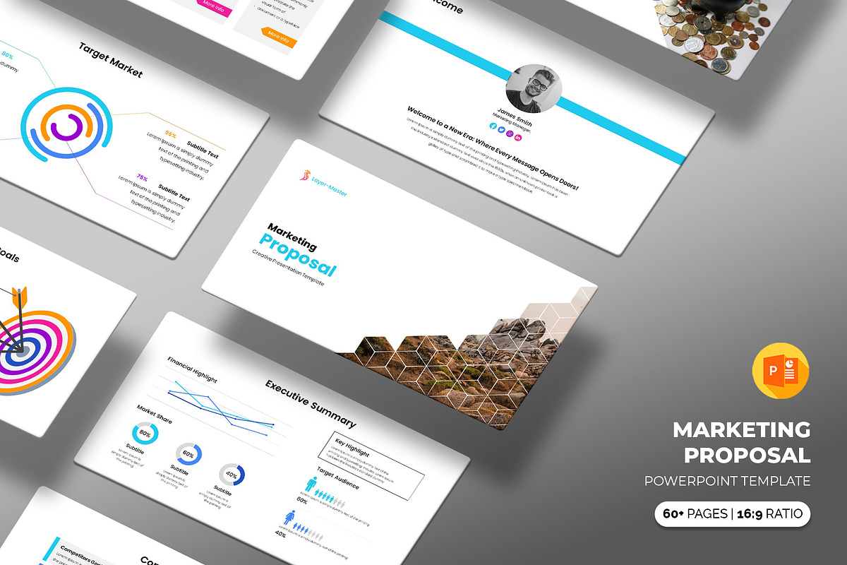 Marketing Proposal PowerPoint, a Presentation Template by White Graphic (Photo 1 of 8)