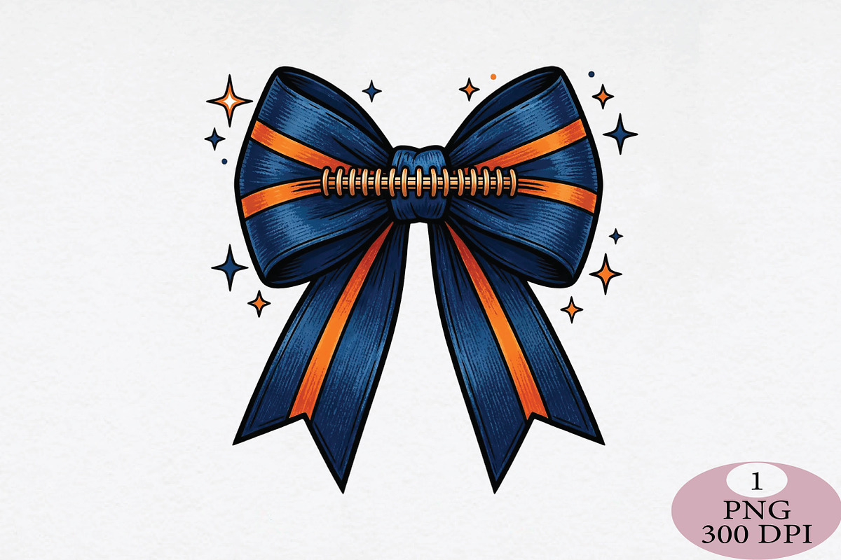 Football Bow Game Day PNG, an Illustration by Daily.Designs (Photo 1 of 5)