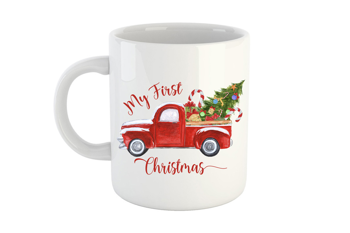 Christmas Red Truck Sublimation, an Illustration by vivastarkids (Photo 2 of 7)
