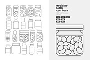 Medicine Bottle Icon Pack, an Outline Icon by erifqizeicon (Thumbnail 1 of 3)
