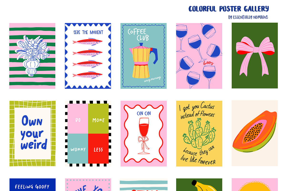 Colorful Posters-Fun Quotes Gallery, a Graphic by Essentially Nomadic (Photo 10 of 12)