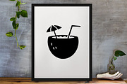 Coconut Drink Silhouette SVG, a Healthcare Illustration by newminddesign (Thumbnail 3 of 3)