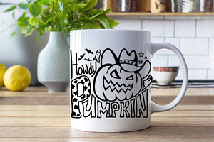 Halloween Pumpkin Cowboy Howdy SVG