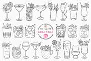 Cocktail Bundle, Line Art Clipart, a Food Illustration by Pretty Meerkat (Thumbnail 1 of 8)