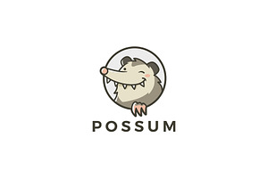 Possum Logo Vector Mascot Character