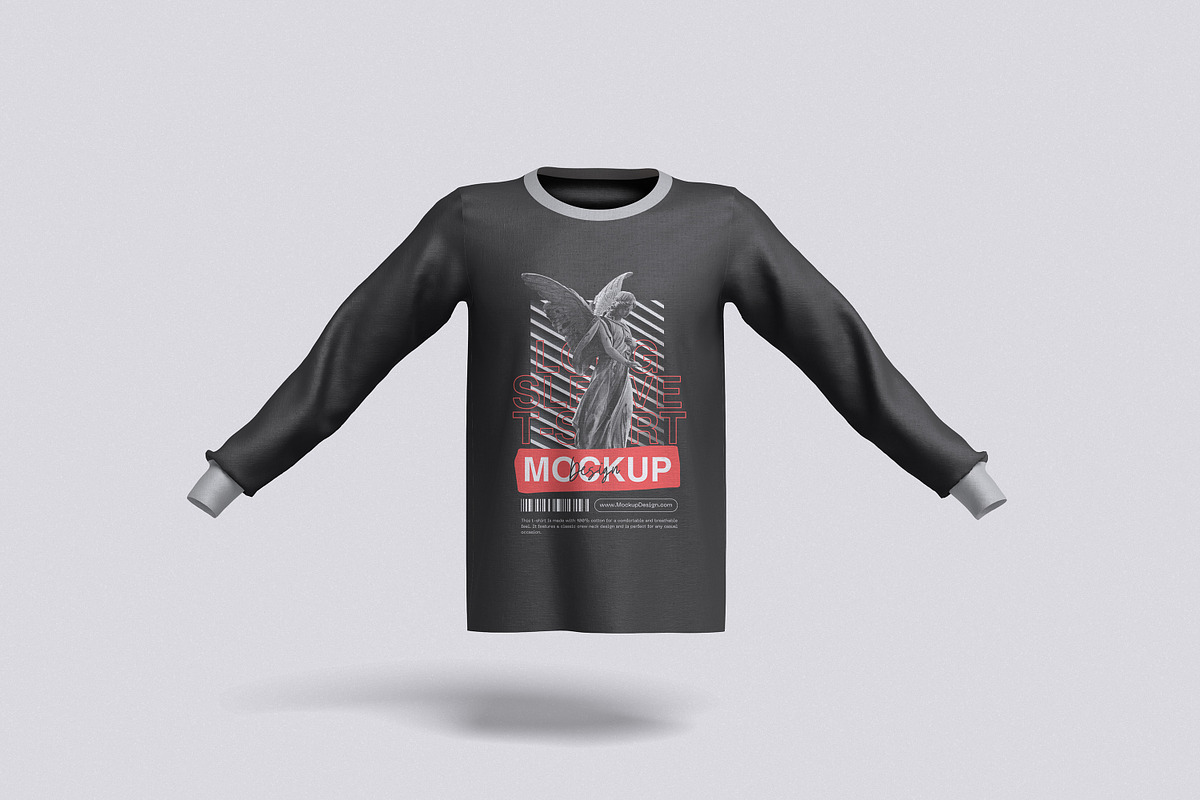 Long Sleeve T-Shirt Mockup, a Shirt Mockup by xavier_studio (Photo 4 of 5)