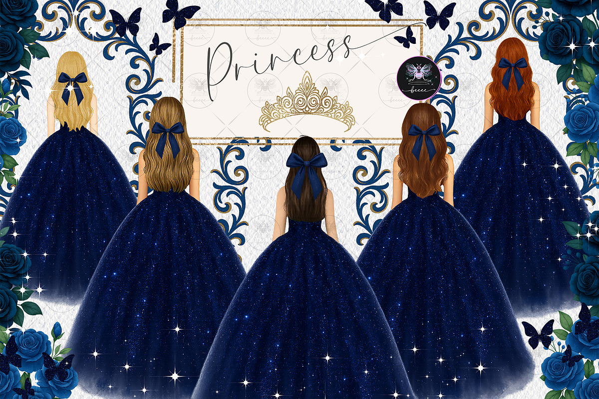 Princess Royal blue Clipart, an Illustration by BigCakeBee (Photo 1 of 2)
