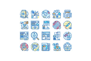 pharmacist medicine retail icons, an Object Illustration by pikepicture