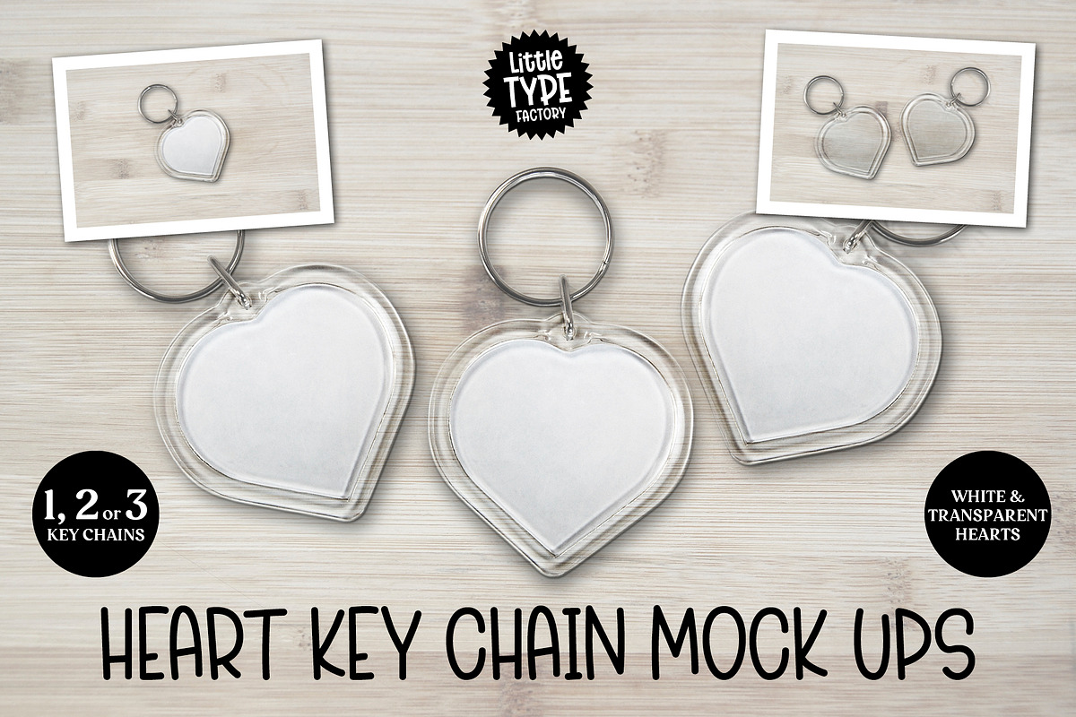 Heart Keychain Mock Up, a Product Mockup by Little Type Factory (Photo 1 of 4)